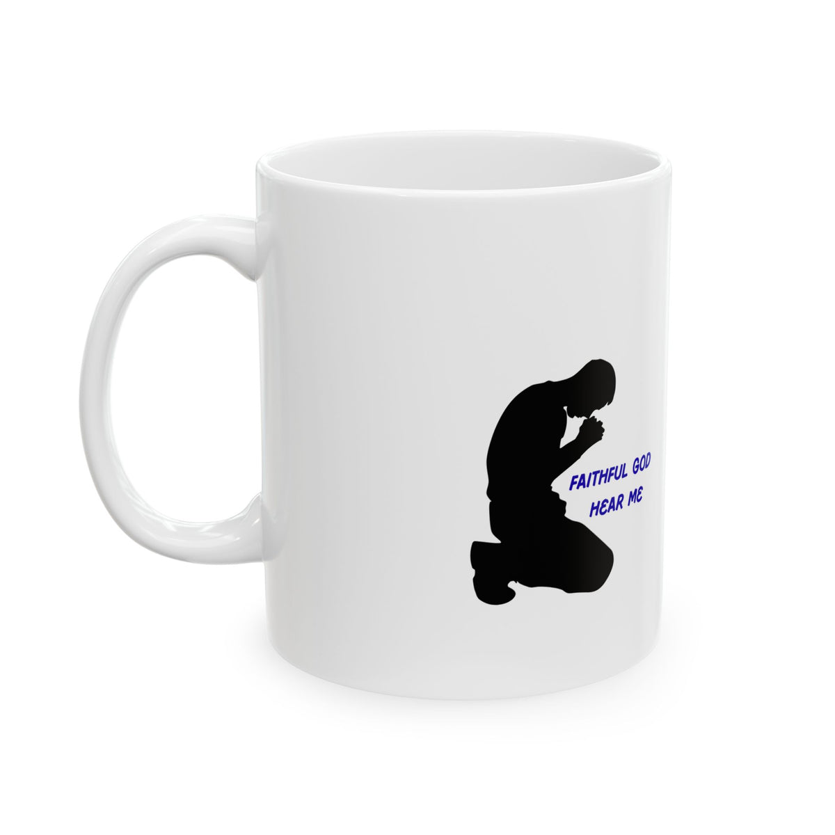 Praying Silhouette Ceramic Mug – Inspirational Faith Coffee Cup (11oz & 15oz)