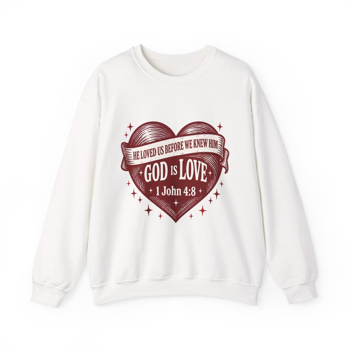God Is Love Heart Sweatshirt - Christian Faith Scripture 1 John 4:8