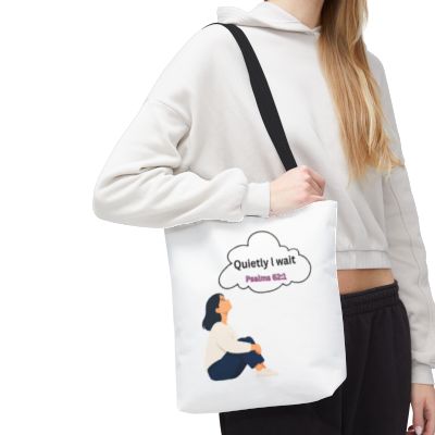 Quietly I Wait Psalm 62:1 Inspirational Tote Bag