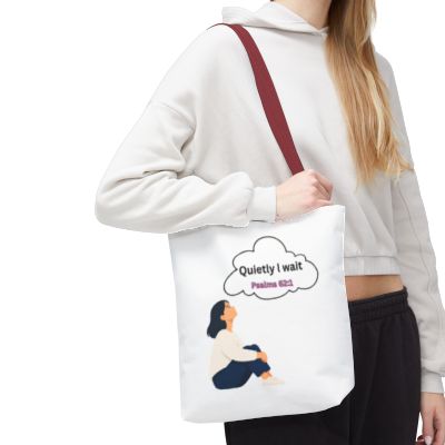 Quietly I Wait Psalm 62:1 Inspirational Tote Bag