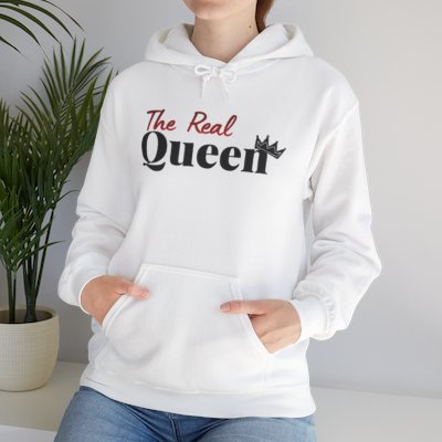 The Real Queen Hoodie – Feminine Crown Graphic Pullover